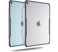 TineeOwl iPad Air 4 Case 10.9 inch 2020, Ultra Thin Matte Clear Case, Supports Apple Pencil Charging and Touch ID, TPU Bumper (Black/Matte Back)