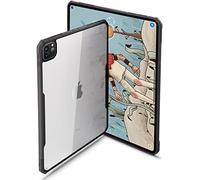 TineeOwl iPad Pro 11 Zoll Hülle 2022, 2021, 2020, 2018 (4., 3., 2., 1. Generation), flexibles TPU absorbiert Stöße, unterstützt kabelloses Aufladen von Apple Pencil (schwarz/transparente Rückseite) )