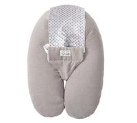 Tinéo - Multifunction Pregnancy and Nursing Pillow Multirelax Sponge, Removable, Made in France, 73x40cm (Grey/Stars)