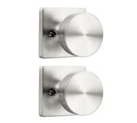Tinewa 2 Pack Brushed Nickel Non-Turning Interior Push/Pull Door Knob, Interior Single Side Door Handle, Inactive Half Dummy Door Knob for Closet and Pantry, Square Rose