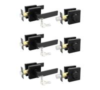 Tinewa 3 Pack Keyed Alike Exterior Door Lever with Single Cylinder Deadbolt, Black Entry Door Handle with Deadbolt, for Entrance/Front and Office Doors