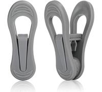 Tinfol 50pc Grey Plastic Hanger Clips, Strong Pinch Grip Finger Clips for Plastic Clothes Hangers, Multi-Purpose Hanger Clips