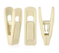 Tinfol 50pc Velvet Hangers Clips, Gray Strong Finger Flocked Clips, Pants Hangers Clips for Thin Clothes Hangers (Beige)