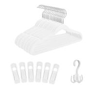 Tinfol Kids Velvet Hangers 30 Pack, White Non-Slip Toddler Hangers, Space Saving Felt Kids Hangers for Children's Clothes, Pants Dress