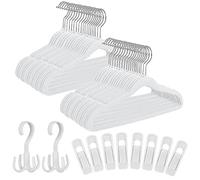 Tinfol Kids Velvet Hangers 60 Pack, White Non-Slip Toddler Hangers, Space Saving Felt Hangers for Children's Clothes, Toddler Clothes