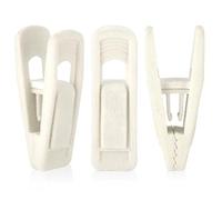Tinfol Velvet Hangers Clips, 24 Pack Pants Velvet Clips, Clothes Hanger Clip, Strong Finger Flocked Clips Perfect for Use with Slim-line Clothes Velvet Hangers (Ivory)