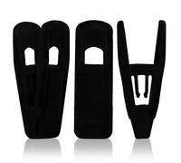Tinfol Velvet Hangers - 50pc Black Pants Hangers, Strong Finger Flocked Clips for Slim-line Clothes