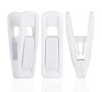 Tinfol White Velvet Hanger Clips, 24 Pack Pants Hangers Clips, Non-Slip Flocked Finger Clothes Clips Perfect for Thin Velvet Hangers