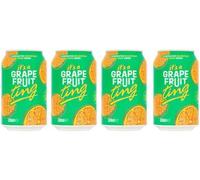 Ting Carbonated Juice Drink 4 x 330ml Can | Refreshing Citrus Soft Drink | Sparkling Caribbean Beverage (Grapefruit)