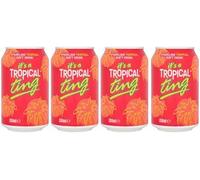 Ting Carbonated Juice Drink 4 x 330ml Can | Refreshing Citrus Soft Drink | Sparkling Caribbean Beverage (Tropical)