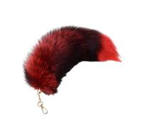 TINGB Gradient Foxes Furs Tail Keyring Hanging Ornaments Bag Charm Pendant Car Keyring Handbag Decorations for Women Girls