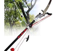 TINGBBAO Telescopic Tree Lopper, Extendable Ratchet Pulley Pole Pruner, Heavy Duty Long Reach Loppers, Precise Cutting for High Branches, Leaves, Shrubs (7.2M (24FT))