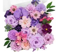 TINGE TIME Fake Flowers Artificial Flowers Peonies Bulbous Chrysanthemum Daisy Hydrangea Sunflower Violets Dahlia Daffodils Epiphyllum Orchid Cherry Blossom Camellia (Purple & Pink)
