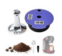 TINGFENG Reusable Pods Refillable Coffee Capsules Pods 220ml with Replacement Lids Compatible with TASS mo Machine (220ml+1 Tamper)