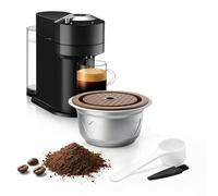TINGFENG Stainless Steel Reusable Coffee Pods for Nespr*SSO V-rtuo Refillable Coffee Capsules Compatible with V-rtuo Next POP GCA1 and ENV135,with 1 Pcs Silicone Lids (230ml)
