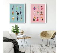 TINGGATG Posters Prints Diversity Dancers Posters Multicultural Rocks Wall Art Canvas Painting Print Power Pictures For Playroom Kids Bedroom Home Decor 40X60Cmx2