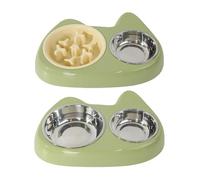 TingHaoO 2PCS Pet Double Bowl Cats Slow Feeding For Food & Water Feeding Tilted Dog Feeder Feeder Treat Dishware Bowl