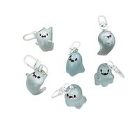 TingHaoO 6Pieces Eerie Jelly Specter Keychains Halloween Specter Keychain Charm Set Silicone Eerie Bag Hanging Ornaments Resin Keychain