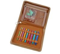 TingHaoO 9Pairs Aluminum Circular Knitting Needle Set With Zippered Case Aluminum Interchangeable Needle 3.0mm-6.0mm Scarf Tool