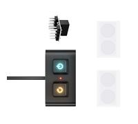 TingHaoO Aluminum External Computer Switches Double Button With LED Indicators For Desktop Case Customization Desktop Motherboards Extension Switches