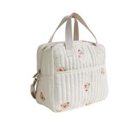 TingHaoO Mom Bag Large Capacity Diaper Bag Embroidered Pattern Shoulder Bags Storage Handbag Multiple Compartment Crossbody Parent Organizer