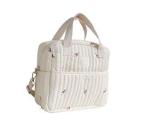 TingHaoO Mom Bag Large Capacity Diaper Bag Embroidered Pattern Shoulder Bags Storage Handbag Multiple Compartment Crossbody Parent Organizer