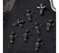 TingHaoO Pack Of 10 Fashion Skull Nail Art Jewelry Charms Vintage Nail Charms Art Skull Decoration Handmade Metal Embellishment Accessory