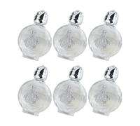 TingHaoO Set Of 6 Round Silver 15ml Crystals Water Bottles LeakProof Design Ceremony Accessories Pocket Sized Water Vessel