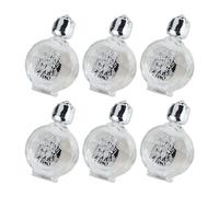TingHaoO Set Of 6 Round Silver 15ml Crystals Water Bottles LeakProof Design Ceremony Accessories Pocket Sized Water Vessel