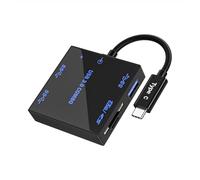 TingHaoO Simultaneous Portable Multiple Port USB Hub TF Card Slot Fast Speed Charging Adapter For Smartphones PC Accessories Glowing USB Hub For Laptop
