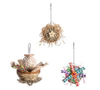 TingHaoO Small Pet Bird Activity Hanging Chew Toy Teeth Grinding Parrots Parakeets Bird African For Cockatiel Conure Teeth Parrot Chew Toy Small