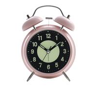 TingHaoO Vintage Twin Bells Alarm Clock With Nightlight Loud Sound For Heavy Sleepers Green Fluorescent Dials Battery Operated Battery Operated Alarm Clock