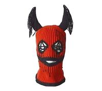 TingHaoO Warm Knitted Cap For Women Adult Hat 3-Holes Pullover Unisex Halloween Party Props Bonnet Beanies