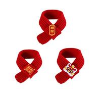 TingHaoO Year Of Snake 2025 Pet Scarf For Dog Cats Chinese Festival Theme Collar Scarf Knitted Warm Scarf Pet Supply 3PCS