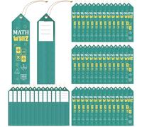 Tingjoo 100 Pcs Math Whiz Ribbons 8 x 2 Inches Award Ribbons with Cards and Strings, Prize Achievement Honorable Mention for Team Competition Rewards Participation Gift Prizes