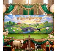 Tingjoo 2026 Vbs Backdrop Decoration 17.72 x 5.91 ft Emerald Isle Theme Background the Lord is My Shepherd Vacation Bible School Backdrop for Classroom Wall Decor Summer Booth Props