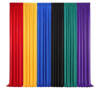 Tingjoo 6 Pcs Halloween Party Decoration, 2.6 x 8 ft Curtains, Fabric Cloth Photography Background with Bag, for Wall Door Halloween Birthday Party Favors Supplies Indoor Outdoor