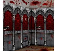 Tingjoo 9.8 x 8.5 ft Fabric Halloween Gothic Haunted Mansion Backdrop Haunted House Decor Halloween Photography Background Banner Gothic Mansion Wallpaper Room Scene Decor Photography Studio Props