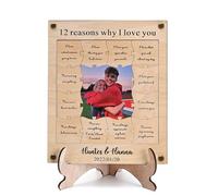 TINGKU 12 Reasons Why I Love You Puzzle Photo Frame I Love You Gift for Him Meaningful gift for boyfriend girlfriend Sentimental gift for Girlfriend Boyfriend Wife Husband