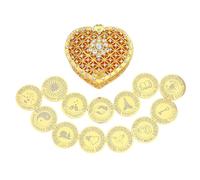 TINGKU Custom Arrhae Wedding Unity Coins Set with Box Personalized Las Arras de Boda for Wedding Ceremony DIY Couples Name and Date Monogram Logo Gold