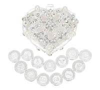 TINGKU English Wedding Unity Coins Set Arras de Boda Wedding Arras Coins Ceremony Souvenirs Accessories with Heart-Shaped Box
