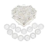 TINGKU English Wedding Unity Coins Set Arras de Boda Wedding Arras Coins Ceremony Souvenirs Accessories with Heart-Shaped Box
