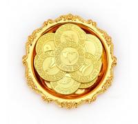 TINGKU Gold English Las Arras de Boda with Tray Plate, Arras Para Boda Catolica, Arrhae Wedding Coin Unity Coins Set for Wedding Ceremony