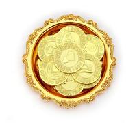 TINGKU Gold Spanish Las Arras de Boda Cristiana with Tray Plate, Arras Para Boda Catolica, Arrhae Wedding Coins Set for Ceremony, Decoration para Boda