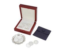 TINGKU Silver Arras para Boda Catolica, 13 Virgen Coins Wooden Box