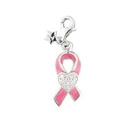 Tingle SCH185 Silver Enamel Crystal Bow Charm - F8166