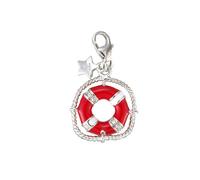 Tingle SCH73 Silver Enamel Crystal Lifebuoy Charm - F8288