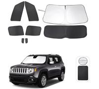 TINGLU Window Shades for Jeep Renegade 2015-2024 Accessories Car Side Full Windows Rear Triangular Windshield Sun Shade Sun UV Rays Privacy Protection for Camping Napping 8PCS