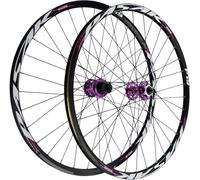 TINGMIAN 26/27.5/29 Inch MTB Wheelset Disc Brake Quick Release Mountain Bike Wheels ，Alloy Double Layer Rim Front and Rear Wheel for 7-12 Speed Cassette 32 Holes(Purple,29inch)
