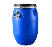 TINGMIAN Blue Storage Barrel Multifunction Plastic Water Container Drum Keg,Large Open Top,High Food Grade with Lid and Latch Ring for Shipping(100L)